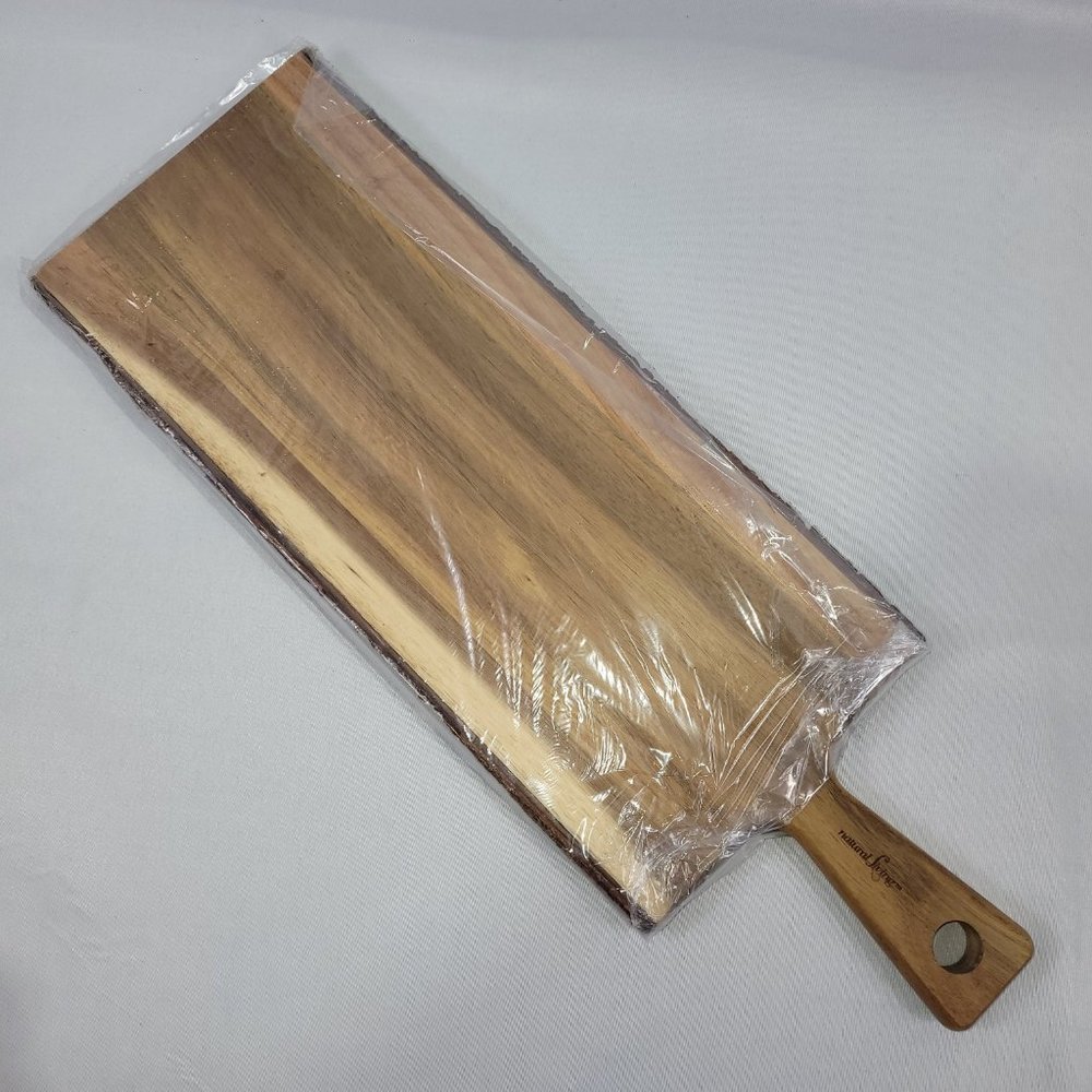 Charcuterie Board Natural Living Wood Plank 7"x15" Wooden Plate Serving Tray